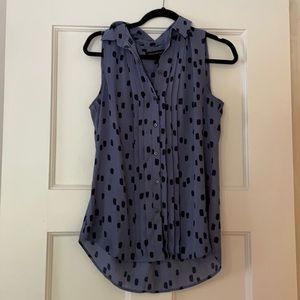 Banana Republic Blue Polka Dot Blouse